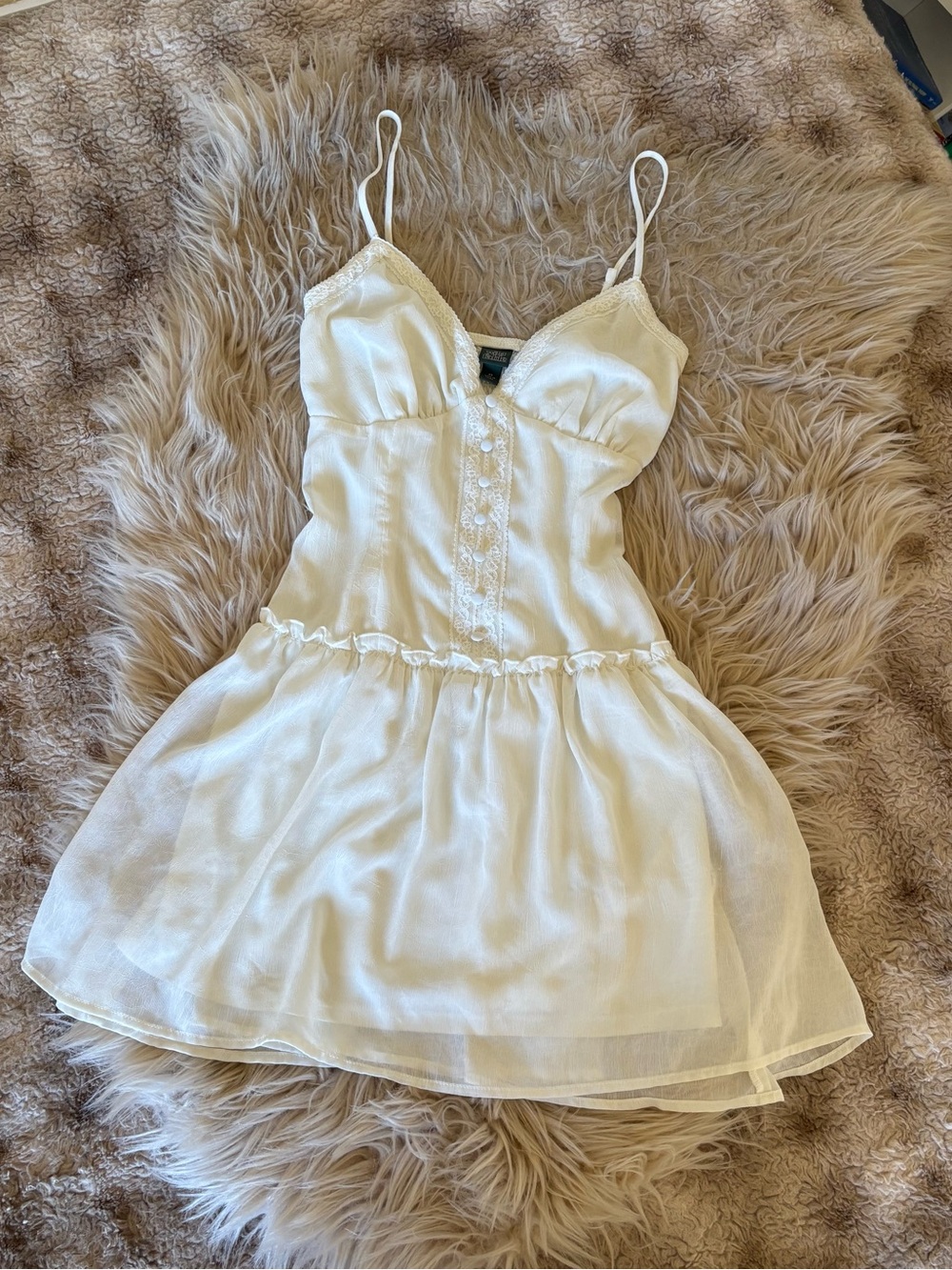 Cream Drop Waist Dress